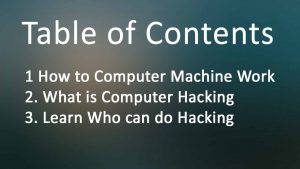 Table of contents for Computer Hacking